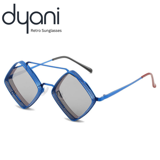 Dyani Retro Square Metal Hollow-out Double Bridge Frame Steampunk Sunglasses