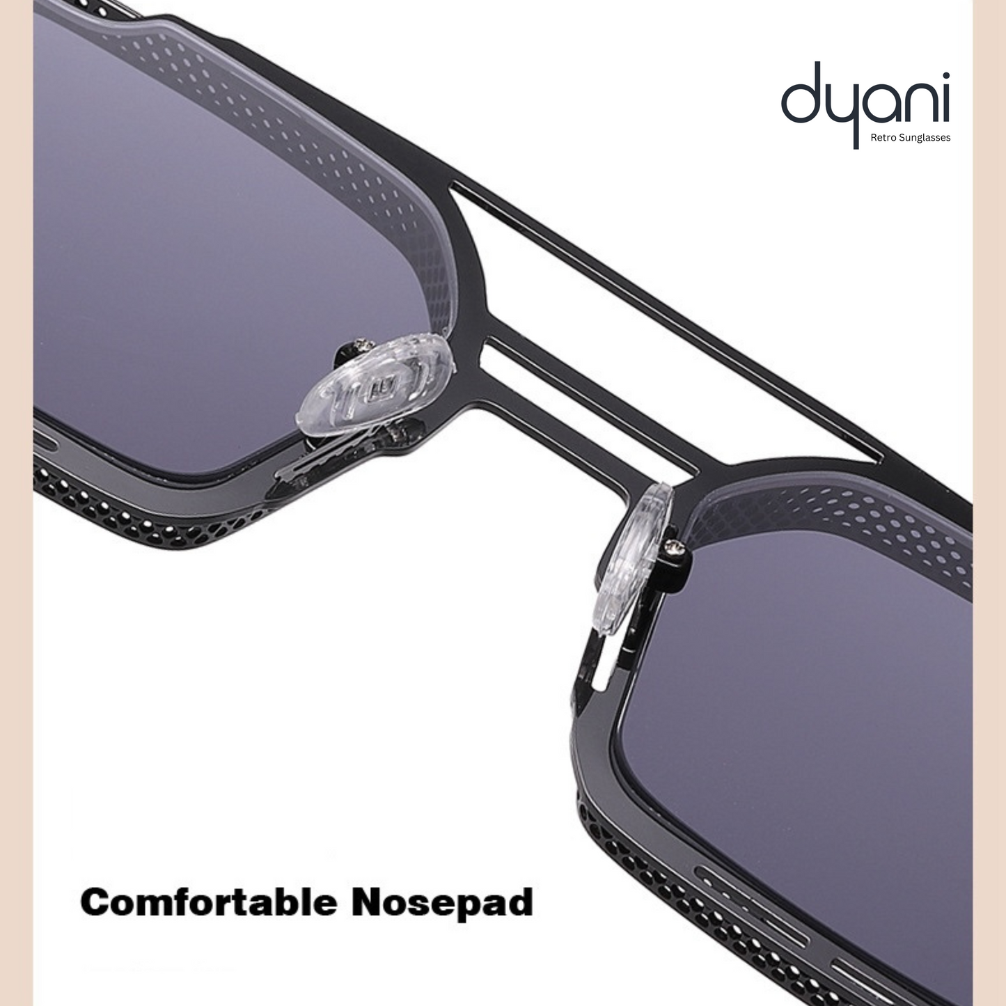 Dyani Polygonal Steam Punk Metal Frame Retro Sunglasses