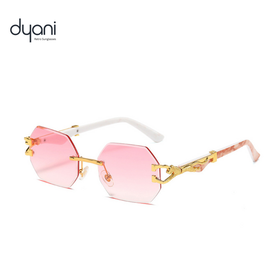 Dyani Retro Hexagon Rimless Sunglasses