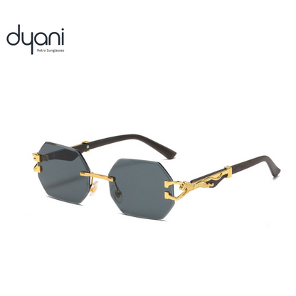 Dyani Retro Hexagon Rimless Sunglasses