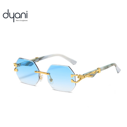 Dyani Retro Hexagon Rimless Sunglasses