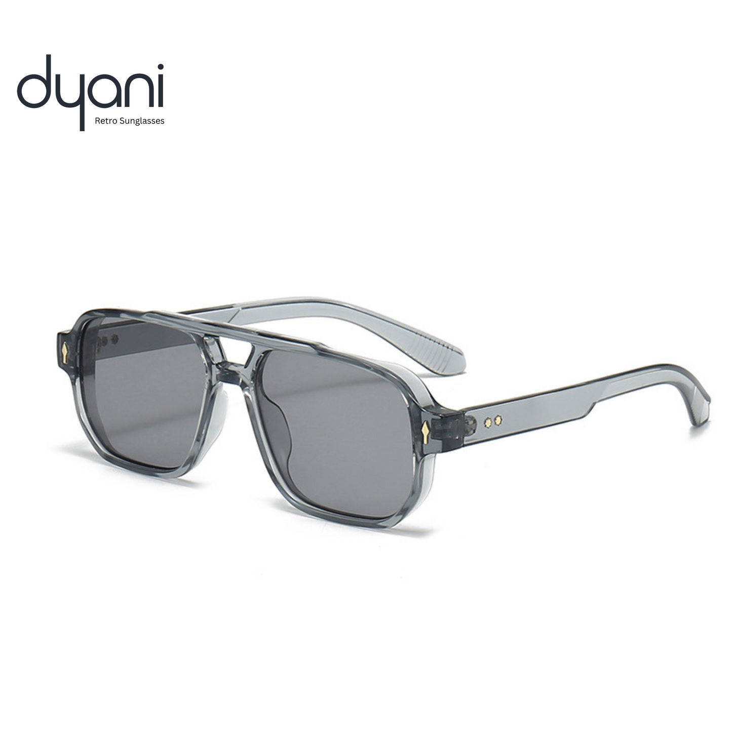 Dyani Retro Double Bridges Square Gradient Sunglasses