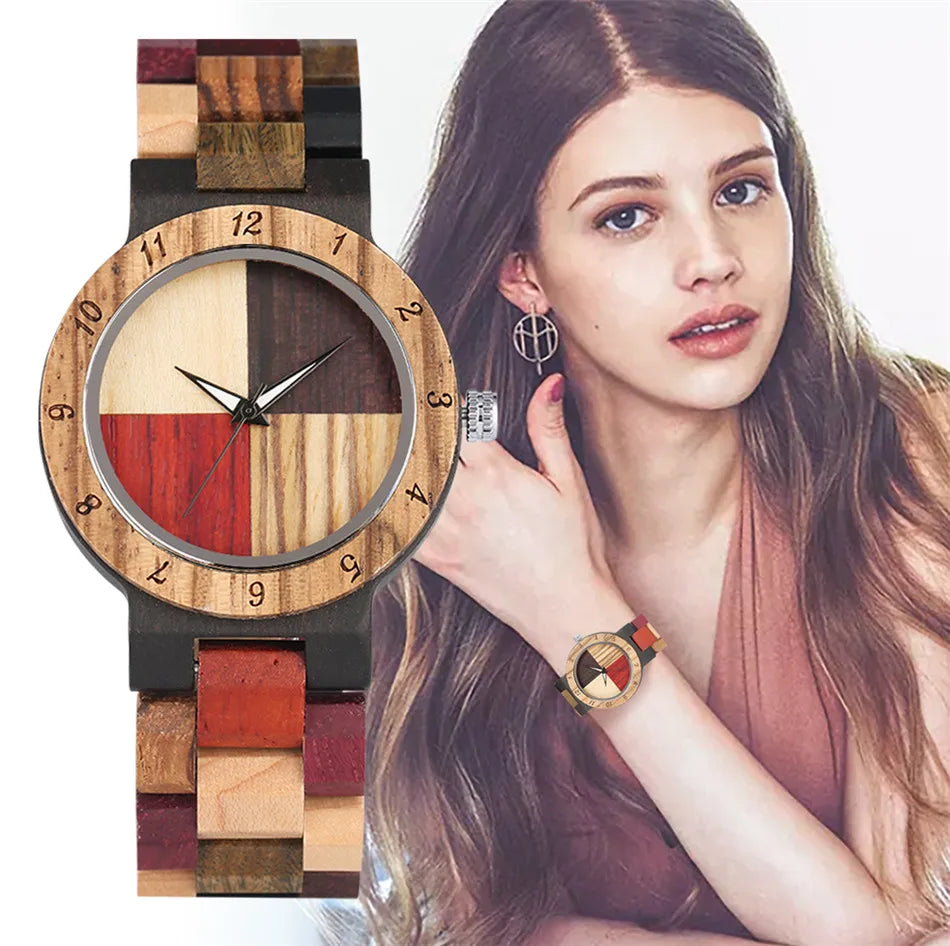 Handmade Women's Quartz Wooden Wristwatch