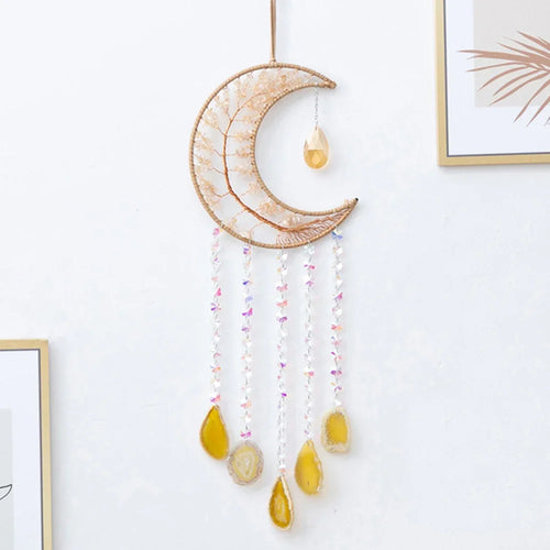 Natural Agate Dream Catchers 7 Chakra Gemstones Hanging Decoration