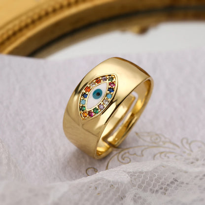 Exquisite Bohemian Adjustable Evil Eye Golden Rings