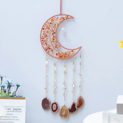 Natural Agate Dream Catchers 7 Chakra Gemstones Hanging Decoration