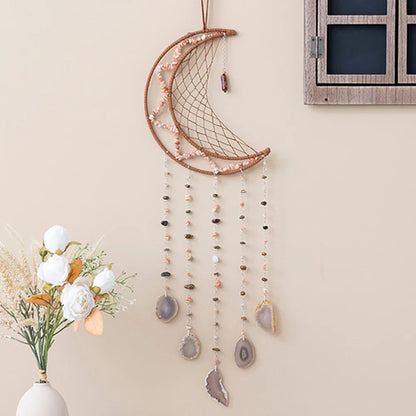 Natural Agate Dream Catchers 7 Chakra Gemstones Hanging Decoration