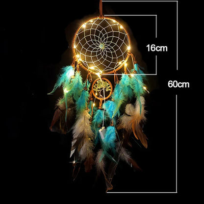 Handmade Weaved, Tree of Life DreamCatcher with Colorful Natural Stones