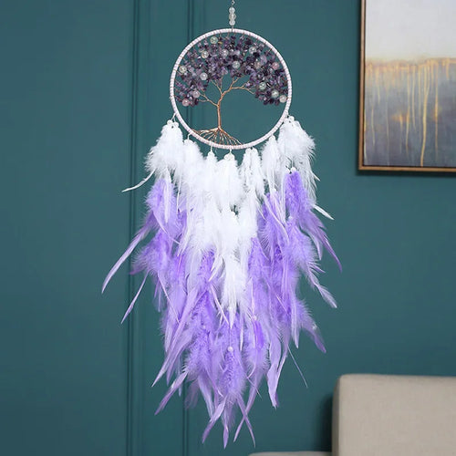 Colorful Natural Stone Tree Of Life Dream Catcher