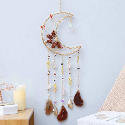 Natural Agate Dream Catchers 7 Chakra Gemstones Hanging Decoration