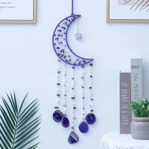 Purple, Multi colors, 7 Chakra Natural Gemstone Dream Catchers Home Decor