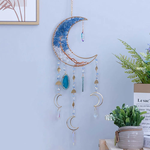 Natural Agate Dream Catchers 7 Chakra Gemstones Hanging Decoration