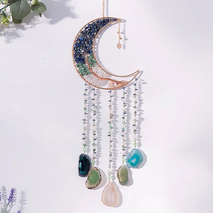 Natural Agate Dream Catchers 7 Chakra Gemstones Hanging Decoration