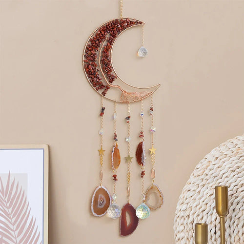 Natural Agate Dream Catchers 7 Chakra Gemstones Hanging Decoration