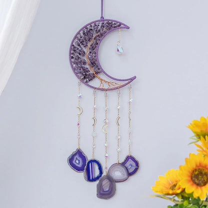 Natural Agate Dream Catchers 7 Chakra Gemstones Hanging Decoration