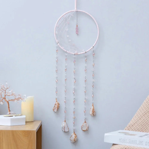 Natural Agate Dream Catchers 7 Chakra Gemstones Hanging Decoration