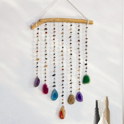 Natural Agate Dream Catchers 7 Chakra Gemstones Hanging Decoration