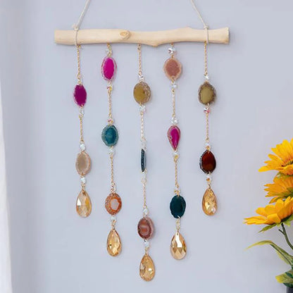 Natural Agate Dream Catchers 7 Chakra Gemstones Hanging Decoration