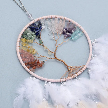 Colorful Natural Stone Tree Of Life Dream Catcher