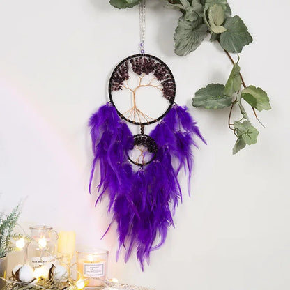 Colorful Natural Stone Tree Of Life Dream Catcher