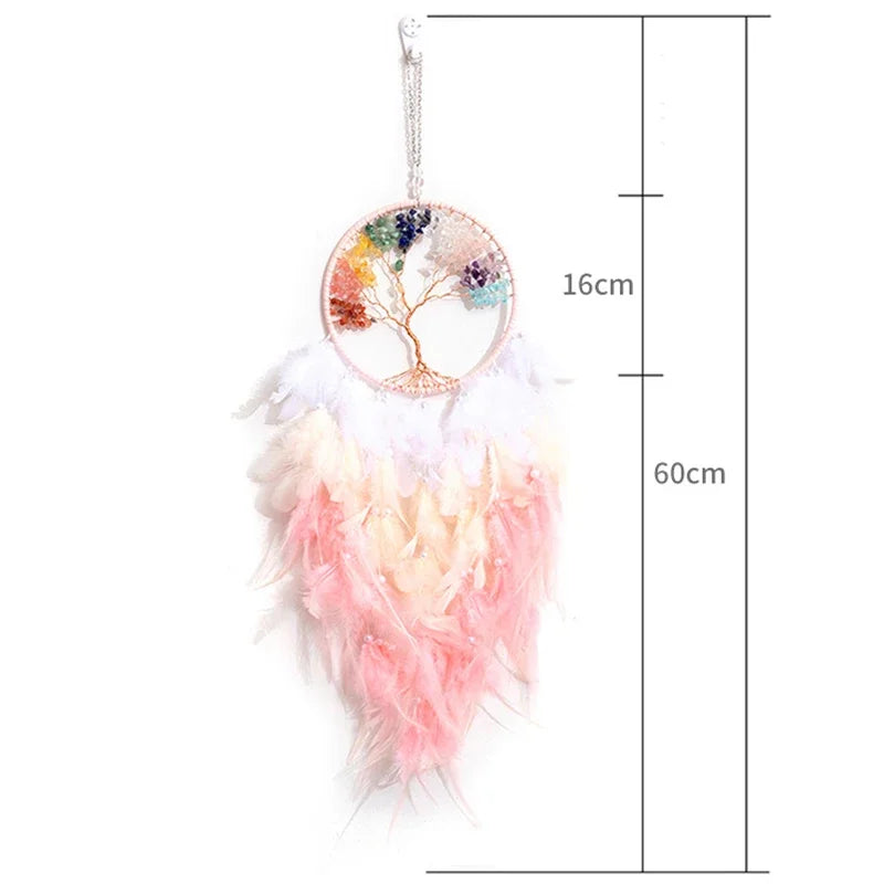 Colorful Natural Stone Tree Of Life Dream Catcher